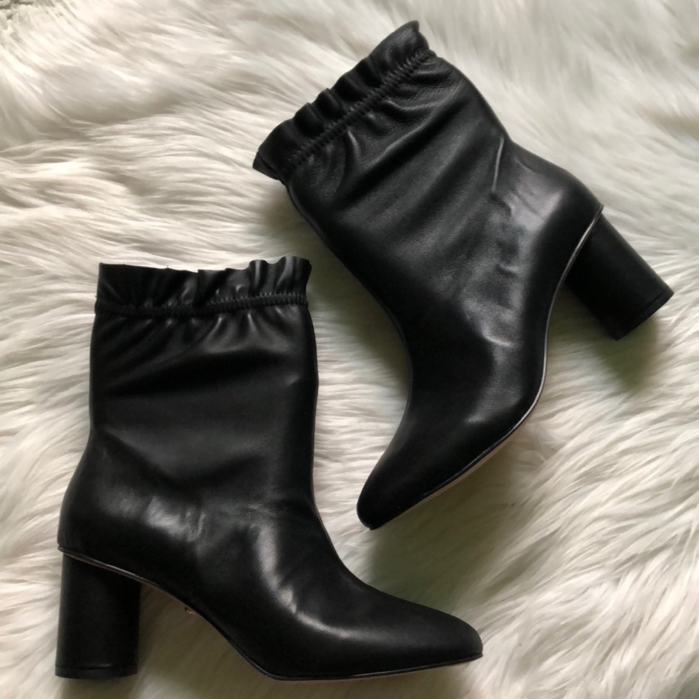 Nanette By Nanette Lepore Black Glory Bootie Leather Ruched Topline